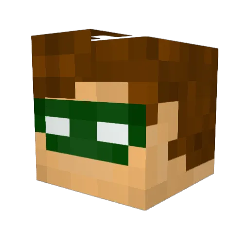 Grizgrog Minecraft avatar head, 3D render