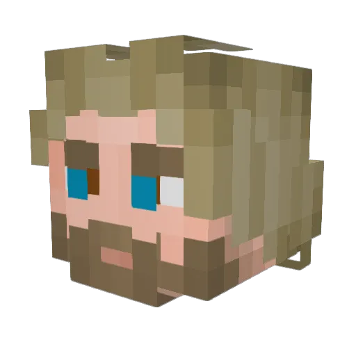 GrizlyB34rr Minecraft avatar head, 3D render