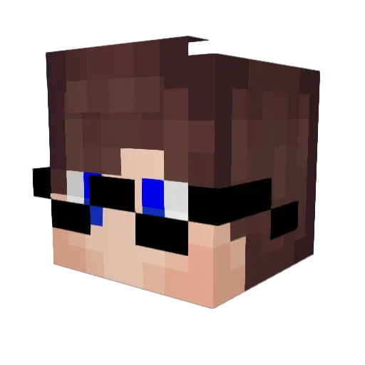 GrizlyJr Minecraft avatar head, 3D render