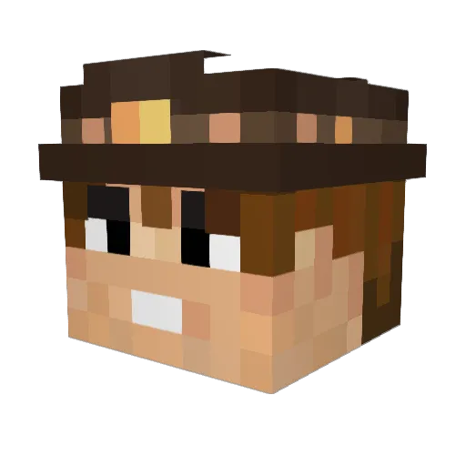 Grizz2 Minecraft avatar head, 3D render
