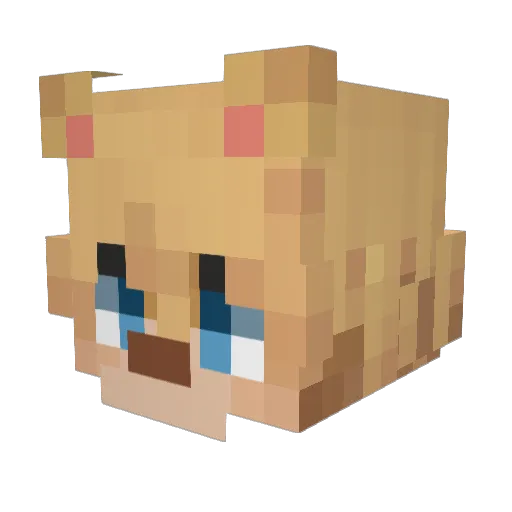 GrizzKun Minecraft avatar head, 3D render