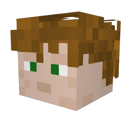 GrizzM09 Minecraft avatar head, 3D render