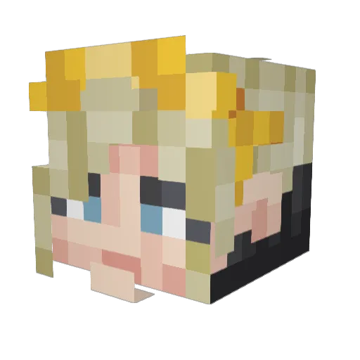 Grizzlei Minecraft avatar head, 3D render