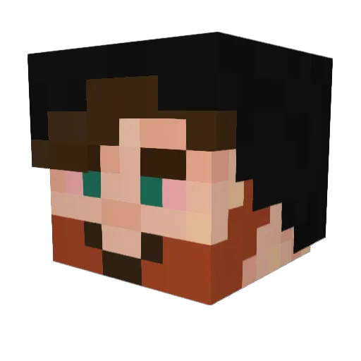 GrizzleishYT Minecraft avatar head, 3D render