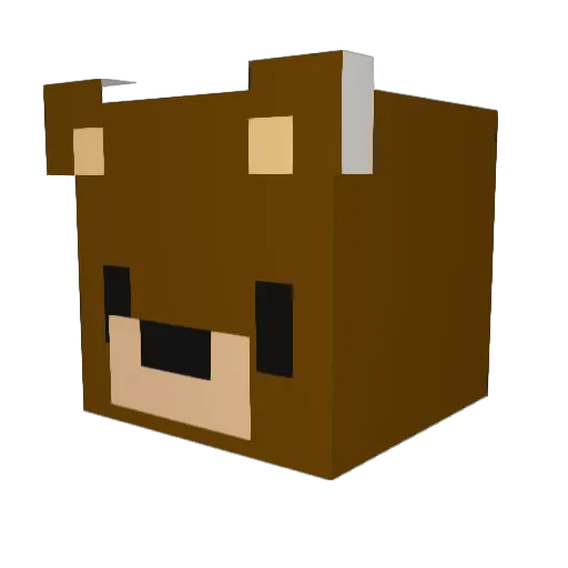 GrizzlyChung Minecraft avatar head, 3D render