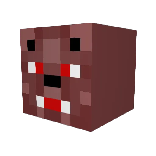 GrizzlyRods Minecraft avatar head, 3D render