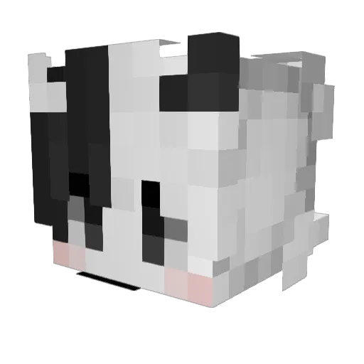 Grizzlyloup Minecraft avatar head, 3D render
