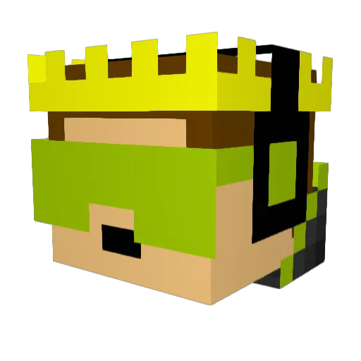 Grizzy_rook Minecraft avatar head, 3D render