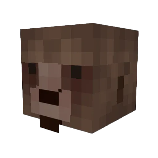Grizzzzzzly Minecraft avatar head, 3D render