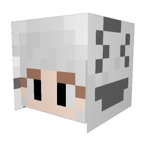 GrlhuF Minecraft avatar head, 3D render