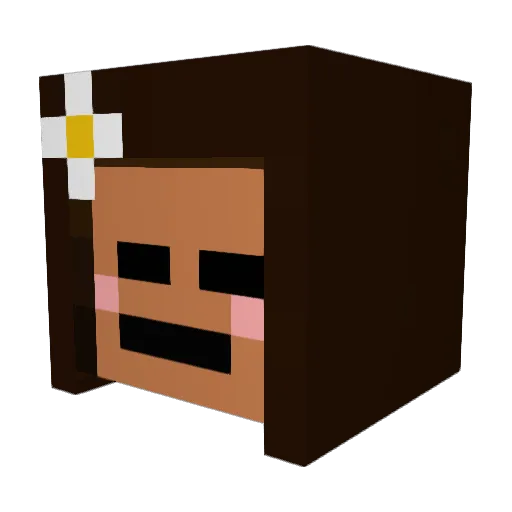 Gro_ka_ka Minecraft avatar head, 3D render
