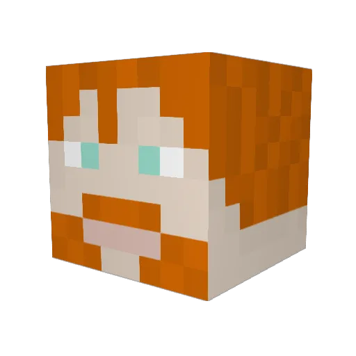 Groath Minecraft avatar head, 3D render
