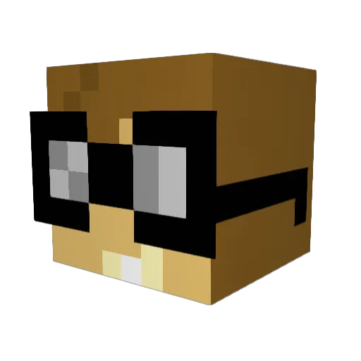 Grobertas Minecraft avatar head, 3D render