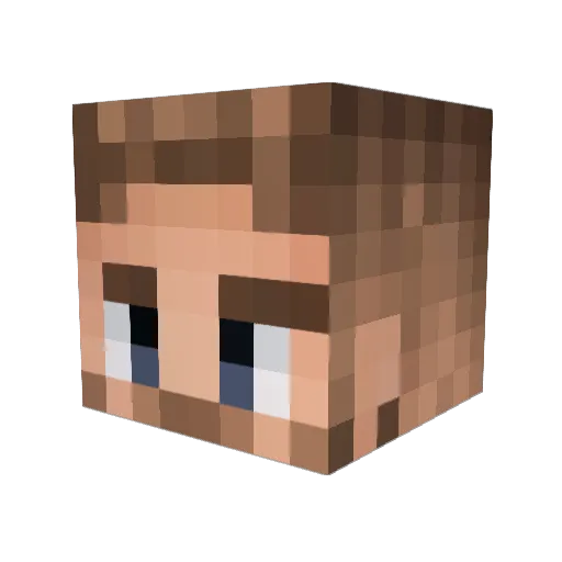 Grobolin Minecraft avatar head, 3D render