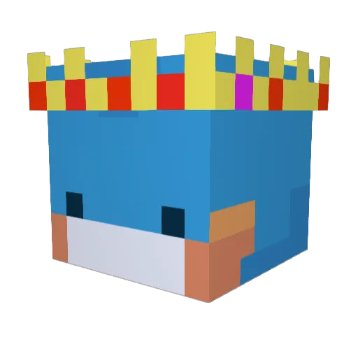 Groboushiny Minecraft avatar head, 3D render