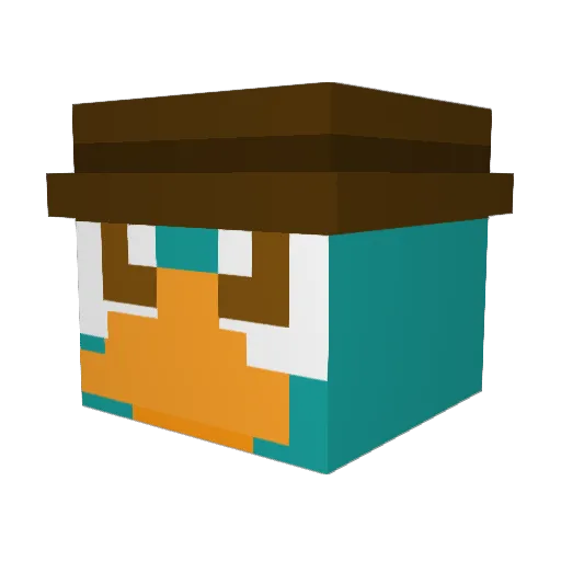 GrockBlock Minecraft avatar head, 3D render