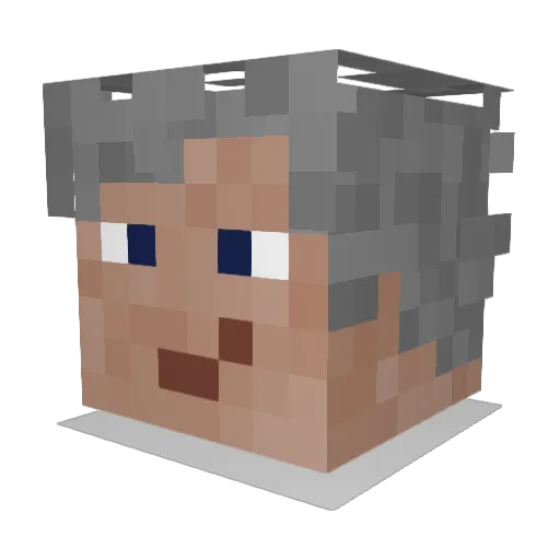 GrodyNark Minecraft avatar head, 3D render