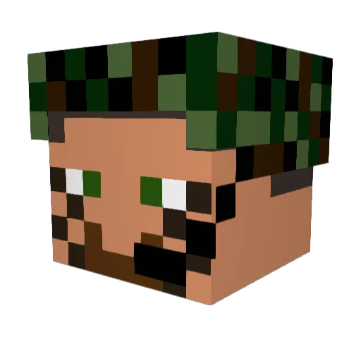 Groepf Minecraft avatar head, 3D render