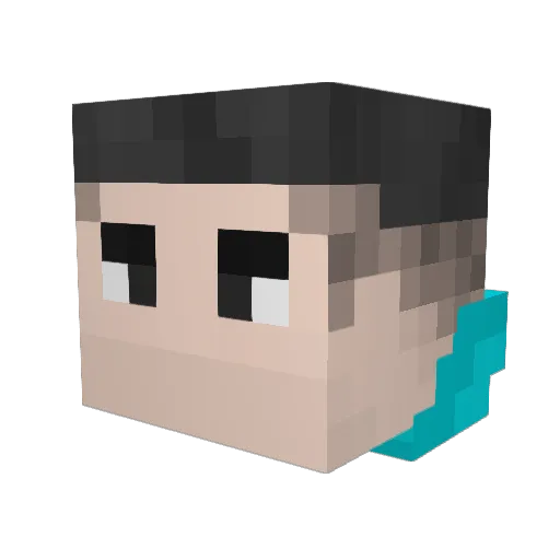 Groferr Minecraft avatar head, 3D render
