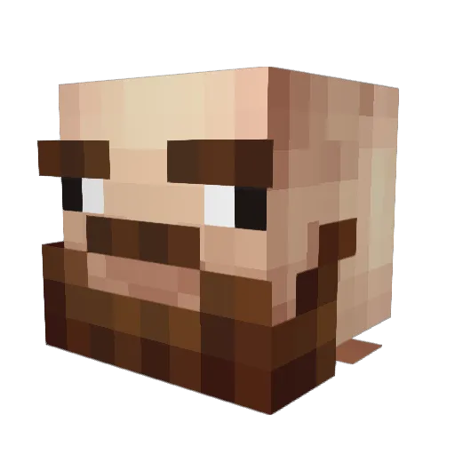 GrogzillaTV Minecraft avatar head, 3D render