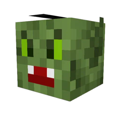 Groliate Minecraft avatar head, 3D render