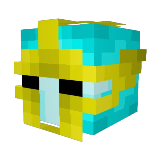 Grollera Minecraft avatar head, 3D render
