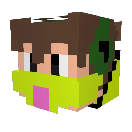 GromPovelite Minecraft avatar head, 3D render