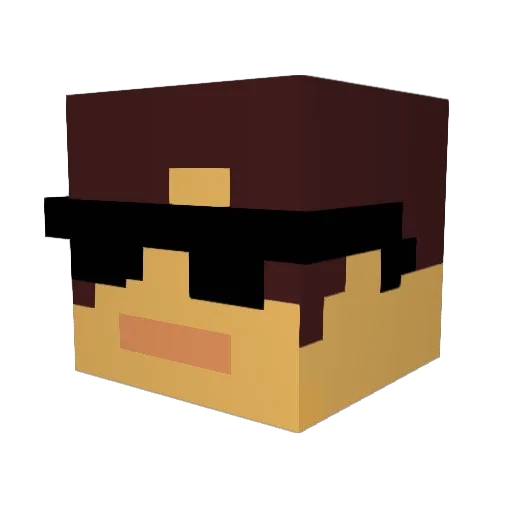Groneoo Minecraft avatar head, 3D render