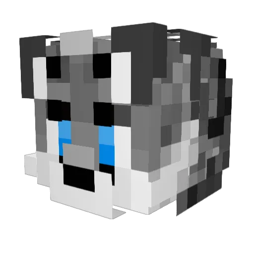 Groohok Minecraft avatar head, 3D render