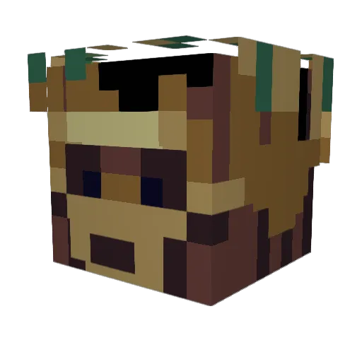 GrootAwakens Minecraft avatar head, 3D render
