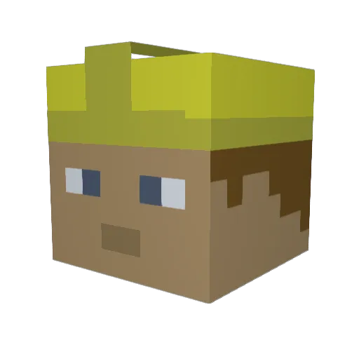 GroovB Minecraft avatar head, 3D render