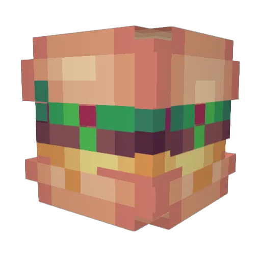 GrosLoloo Minecraft avatar head, 3D render
