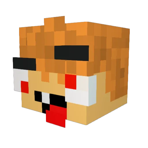 GrosPoney_ Minecraft avatar head, 3D render