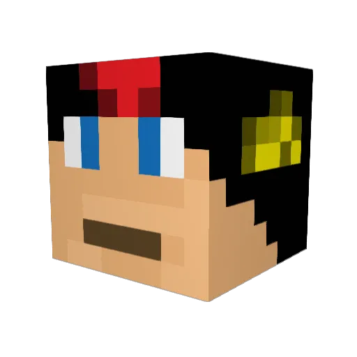 Grotta Minecraft avatar head, 3D render