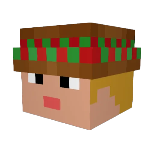 GrouchyJojo Minecraft avatar head, 3D render