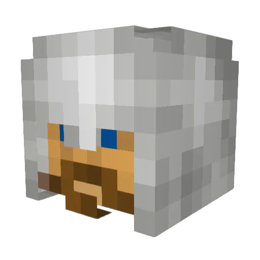 GrounDog Minecraft avatar head, 3D render