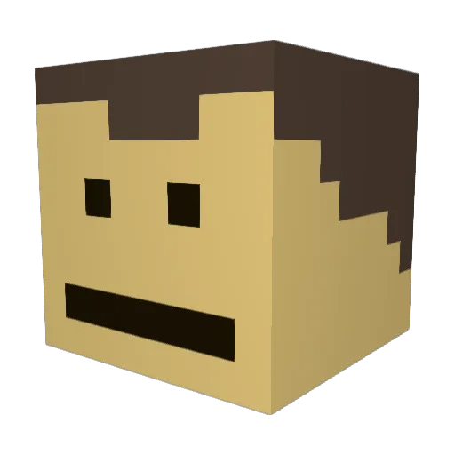 GroundedCorn Minecraft avatar head, 3D render