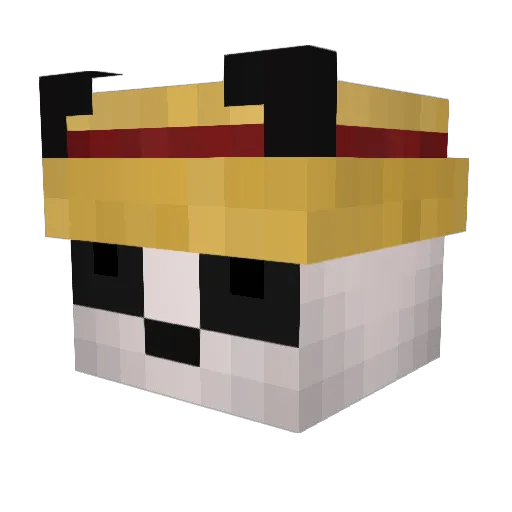 Grovelled Minecraft avatar head, 3D render