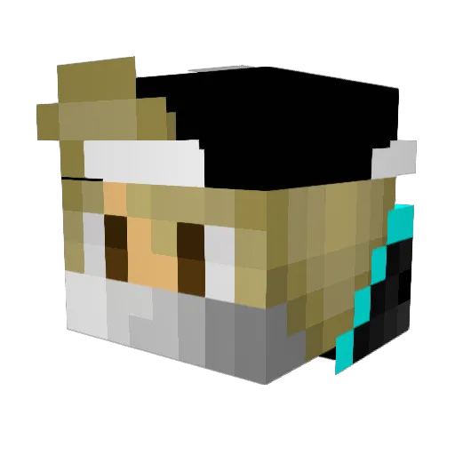 GroverMK Minecraft avatar head, 3D render