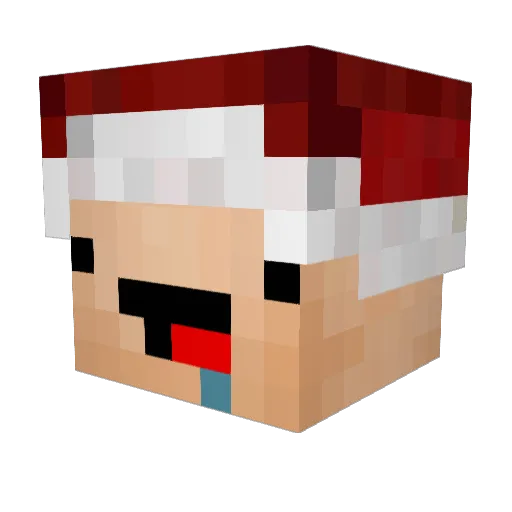 Growbotred Minecraft avatar head, 3D render