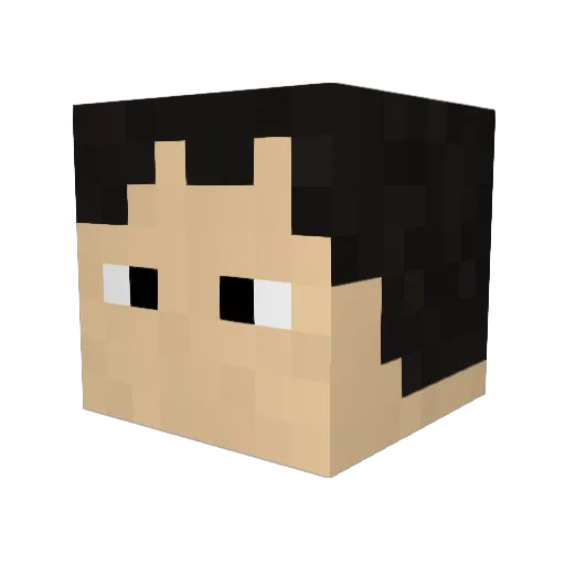 Growled Minecraft avatar head, 3D render