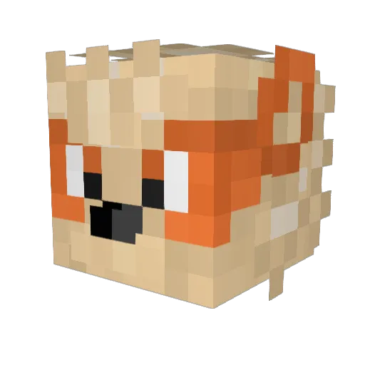 Growlithe_ Minecraft avatar head, 3D render
