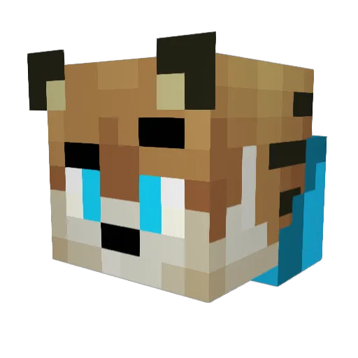 Growther Minecraft avatar head, 3D render