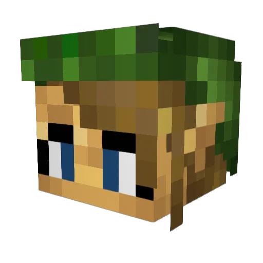 Groxoo Minecraft avatar head, 3D render