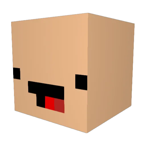 Grryb Minecraft avatar head, 3D render