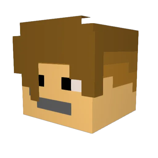 GruZbob Minecraft avatar head, 3D render