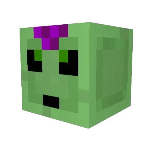 GrubSlime Minecraft avatar head, 3D render