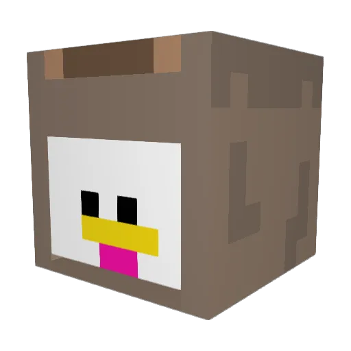 GrubbyCz Minecraft avatar head, 3D render