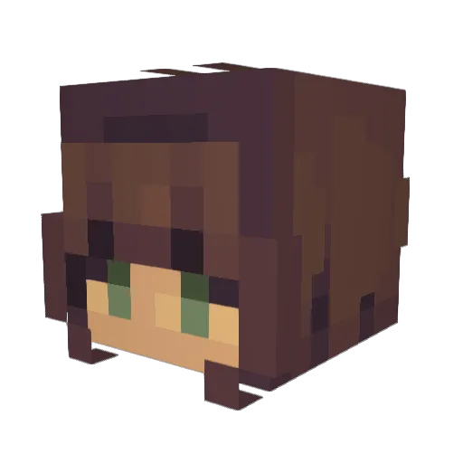 GrubbySam Minecraft avatar head, 3D render