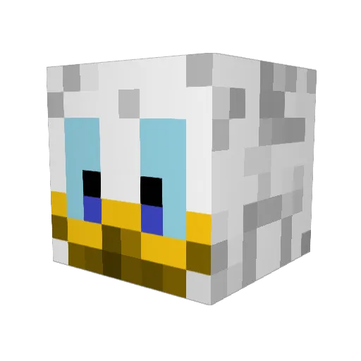 Grubeleza Minecraft avatar head, 3D render